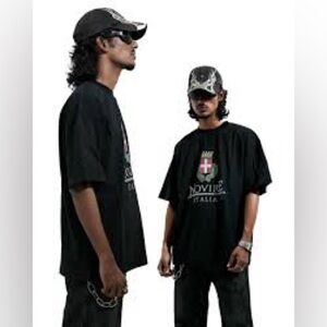 NWT Balenciaga Black Distressed Tee Sz L